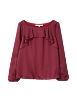 バックサテンアムンゼンブラウス/ワイン(070)