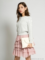 アシメティアードスカート[DRESS]/ピンク