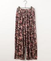 花柄ベロアワイドパンツ