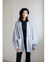 【AZUL by moussy】ループ編み長袖ガウン/L/GRY