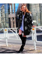 【chille anap】刺繍デザインコート/GRY