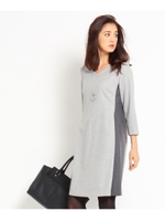 スーパーフラノカラー切り替えワンピース/ホワイト(002)