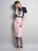 エナメルタイトスカート/BORDEAUX