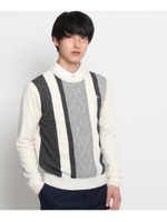 カシミヤ配色ケーブルニット/ホワイト(002)