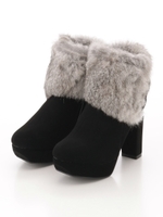 ラビットショートブーツ/ブラック