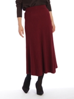 ワイドリブフレアスカート/コゲチャ