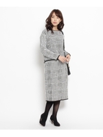 ニットプルオーバー+スカート/チャコールグレー(214)