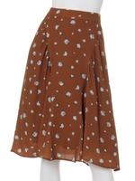 ローズプリントギャザーSK/BROWN
