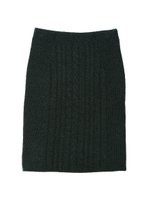ケーブル×リブセットアップニットスカート/グリーン(140)