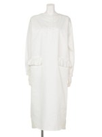 ノーカラーシャツワンピース/オフホワイト