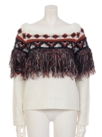 フリンジノルディックニット/ホワイト