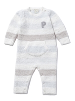 ‘パウダー’4ボーダーbabyロンパース/PNK