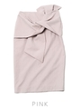 front ribbon skirt/BLACK