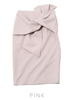 front ribbon skirt/BLACK