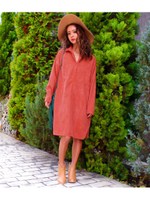 【anap mimpi】コーデュロイシャツワンピース/ORG