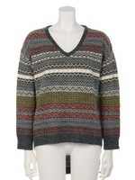 【anap mimpi】ノルディック調スリットニットトップス/GRY