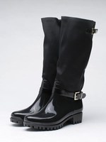 アンクルベルトレインブーツ/ブラック