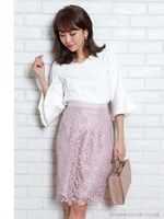 カラーレースタイトスカート(追加生産/ピンク)/ピンク