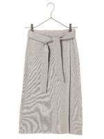 ベルト付きニットスカート/杢グレー