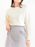 ボートネック畦プルオーバー/オフ