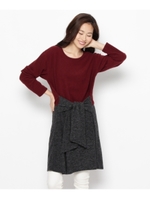 腰巻き起毛ワンピース/ボルドー(564)