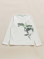 21/-天竺恐竜PT長袖Tシャツ/ライトグレ-