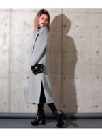 【ANAP】シャギースリット入りチェスターコート/BK