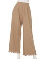 【Omekashi】裾フリンジパンツ/ベージュ