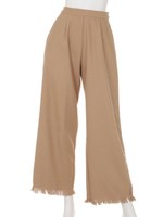 【Omekashi】裾フリンジパンツ/ベージュ