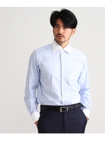 サシコヘリンボンワイドカラークレリックシャツ/ライトパープル(081)