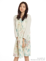 水彩スケッチプリントワンピース/生成