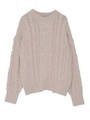 CABLE BACK SLIT KNIT/GRN