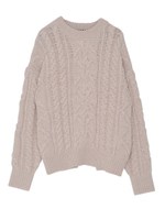 CABLE BACK SLIT KNIT/GRN