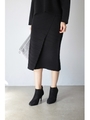 【AZUL by moussy】ブリスター編みニットスカート/BLK