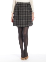 チェックシャギーラップSK　2/カーキ