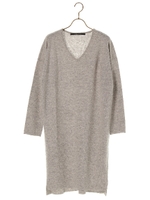 ・Vネックミラノリブワンピース/ネイビー