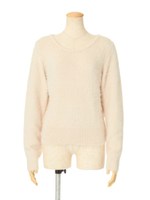 【F&A】バックリボンシャギーニットプルオーバー/OFFWHITE