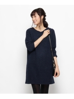 ワッフルニットソーワンピース/ブラック(019)