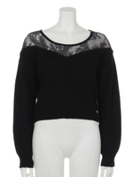 デコルテレースニットTOPS/グレー