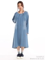 デニムライクミニ裏毛ワンピース/ネイビー