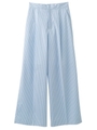STRIPED WIDE PANTS/ブルー