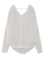 【emmi yoga】クロスニットプルオーバー/GRY