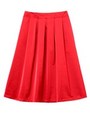 カラーフレアスカート/レッド