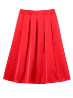 カラーフレアスカート/レッド
