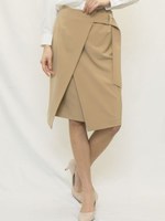 ストレッチツイルスリットタイトスカート/ライトグレー