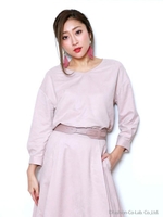 フェイクスエードブラウス/ピンクベージュ