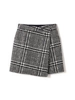 リバーシブルチェックスカート/ブラック(011)