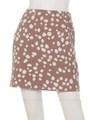 アニマルプリント台形スカート/ブラウン
