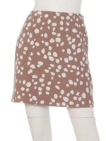 アニマルプリント台形スカート/ブラウン