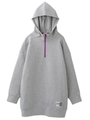 HALF ZIP SWEAT HOODIE DRESS/アッシュ